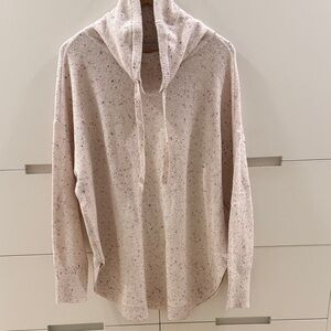 LOFT Speckled Cream Cowl Neck Sweater